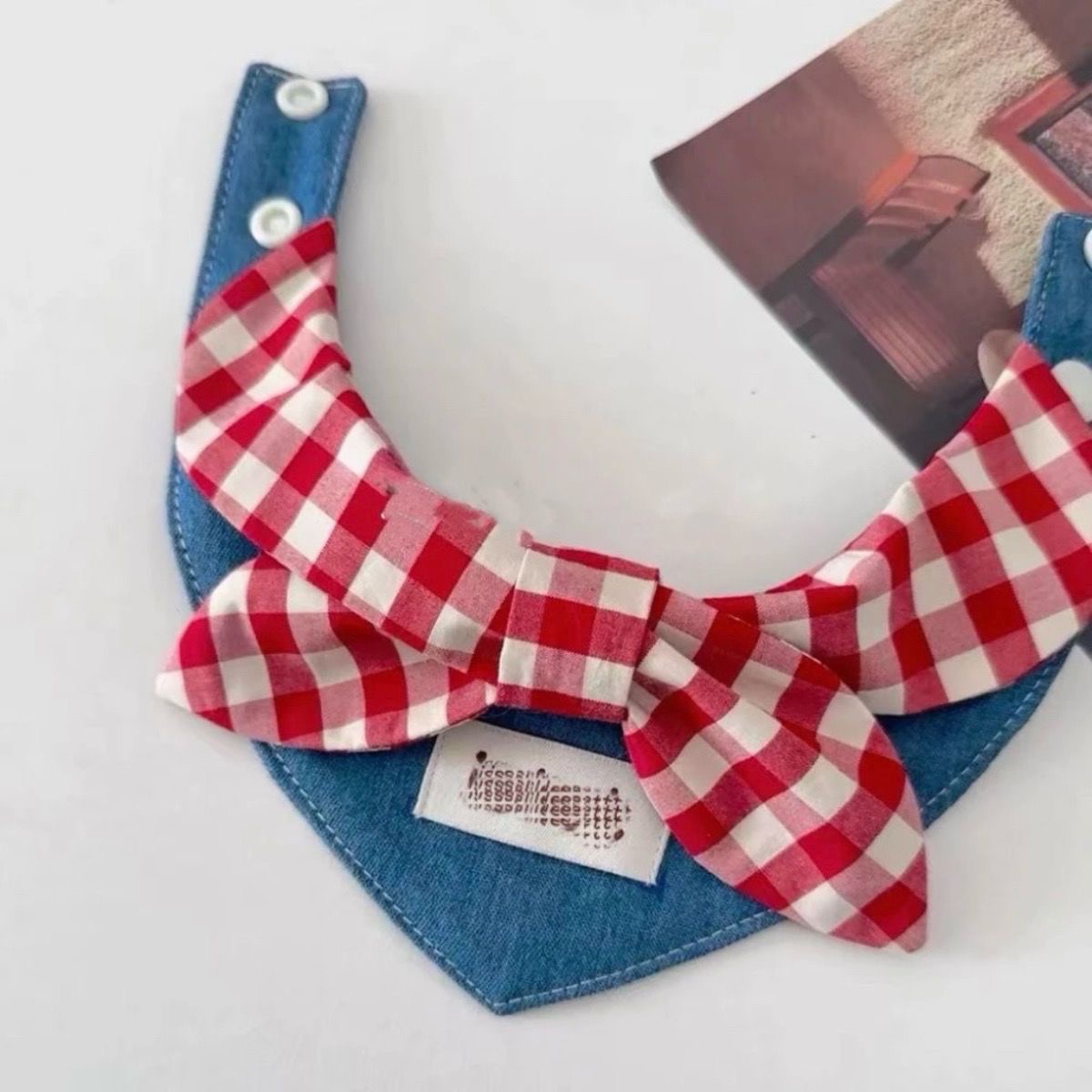 猫咪狗狗可爱口水巾宠物围脖领结围兜小型犬布偶蓝白泰迪比熊装饰