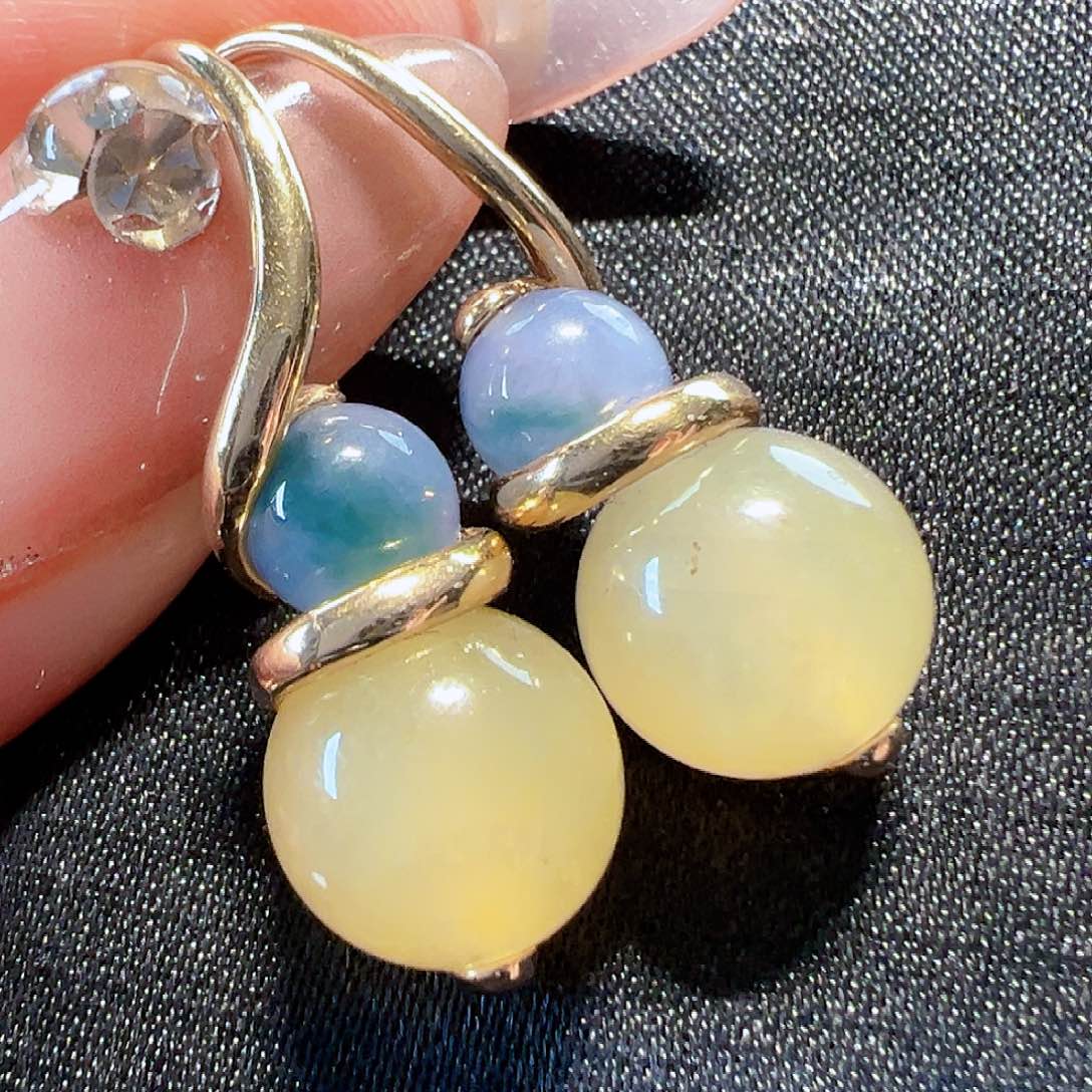 翡翠耳饰18K金镶嵌《新款》签收后24小时鉴赏期