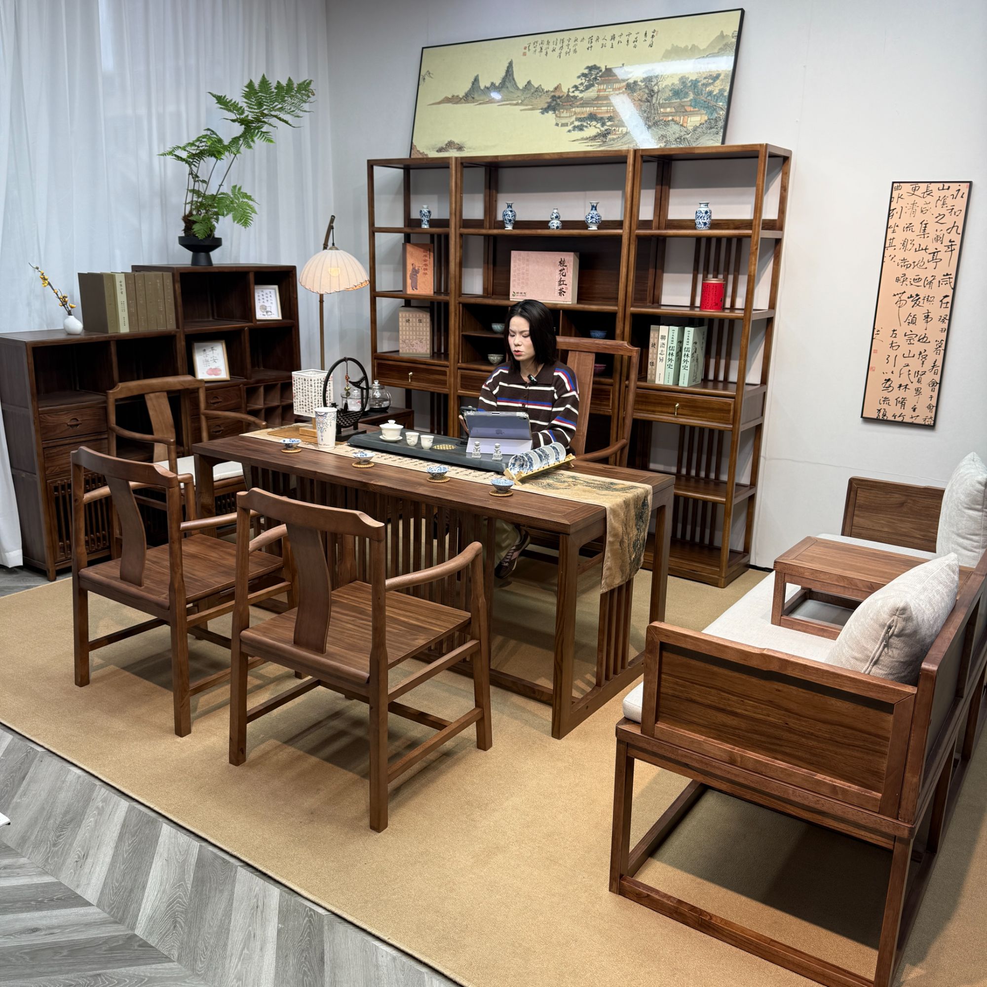 【宋式美学】实木茶桌椅组合现代简约禅意泡茶台家用办公一体一整套