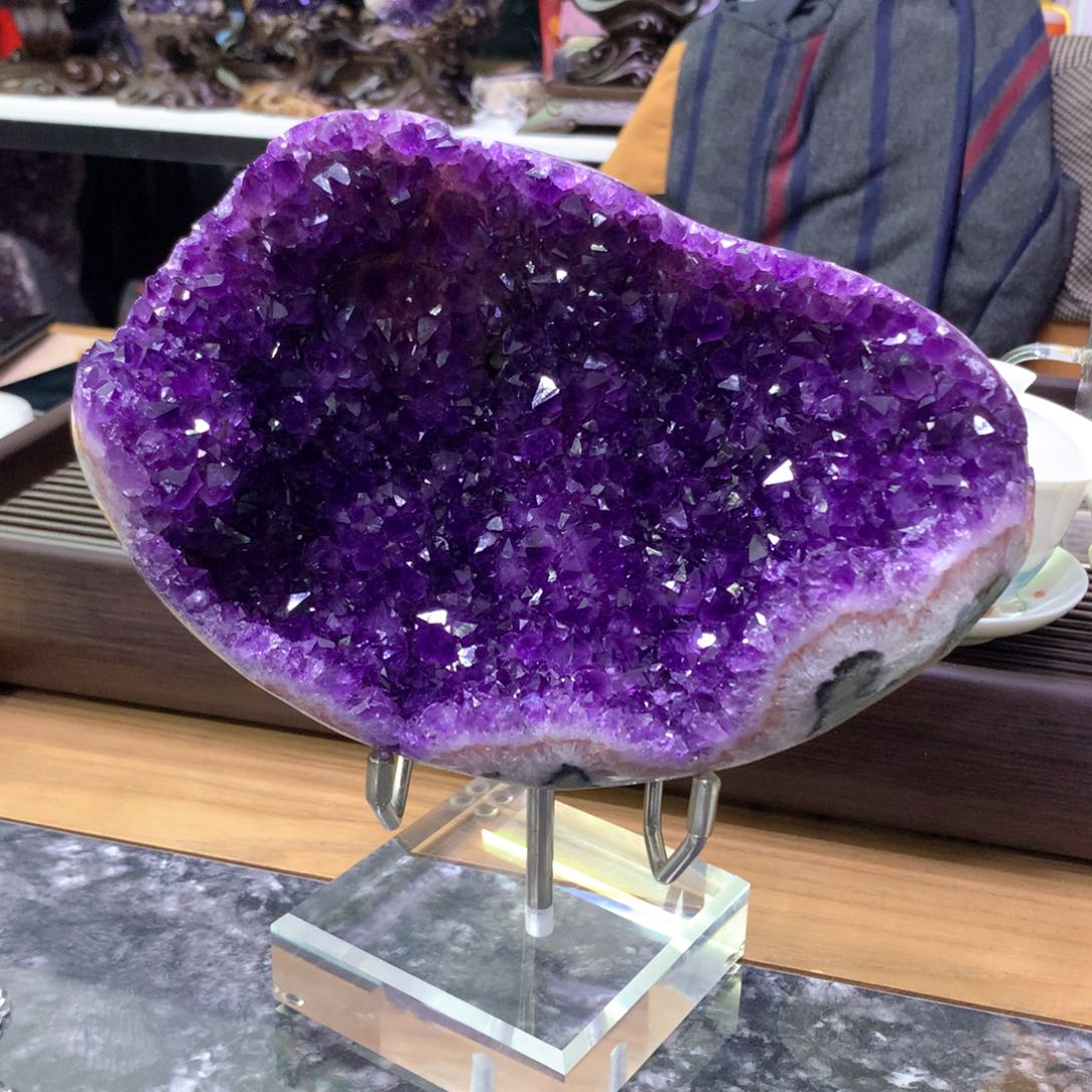 未镶嵌大型摆件（非配饰）水晶鸠*紫晶