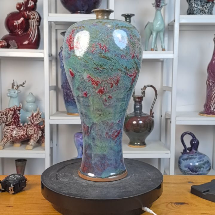 摆件钧瓷摆件神後鎮鈞瓷