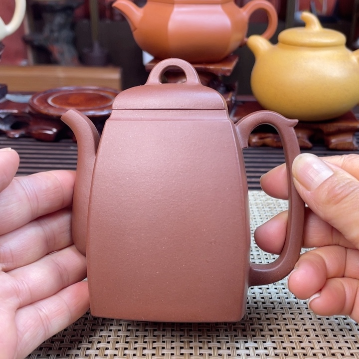 紫砂茶壶汉方壶手工制作