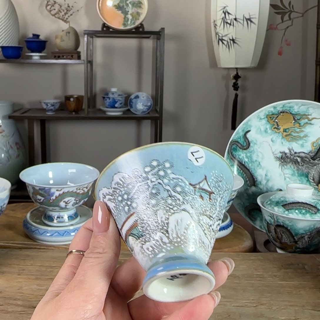 杯景德镇陶瓷柴烧多人