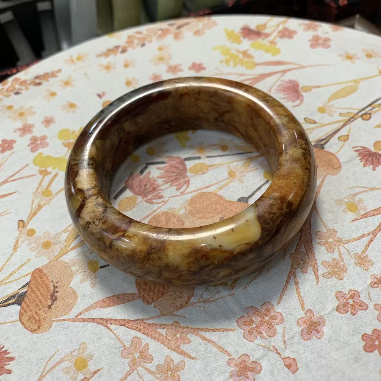 【精品岫玉】56+圈口 特色花玉   天然玉石 5（默认微瑕）