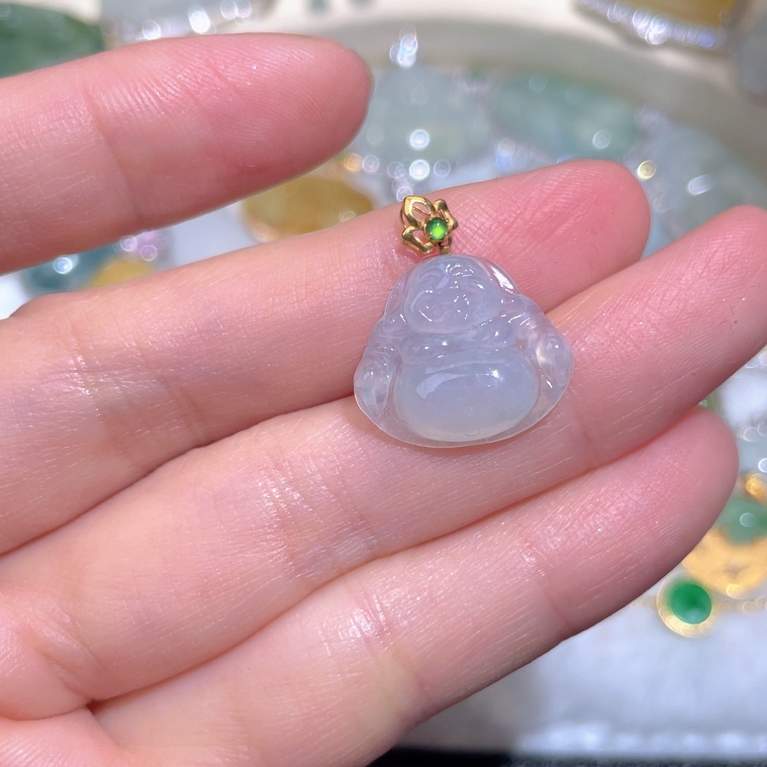 翡翠颈饰18K金镶嵌翡翠