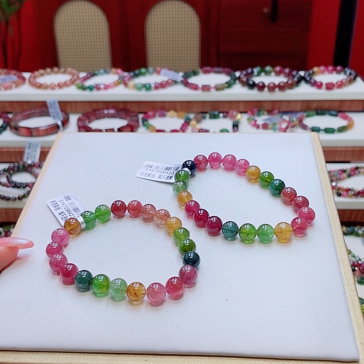 碧玺未镶嵌手串多样性发其一