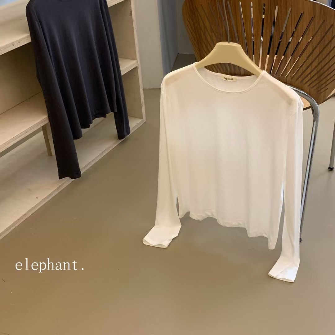 百搭街头风内搭时尚圆领长袖通勤打底衫套头T恤 no退no换