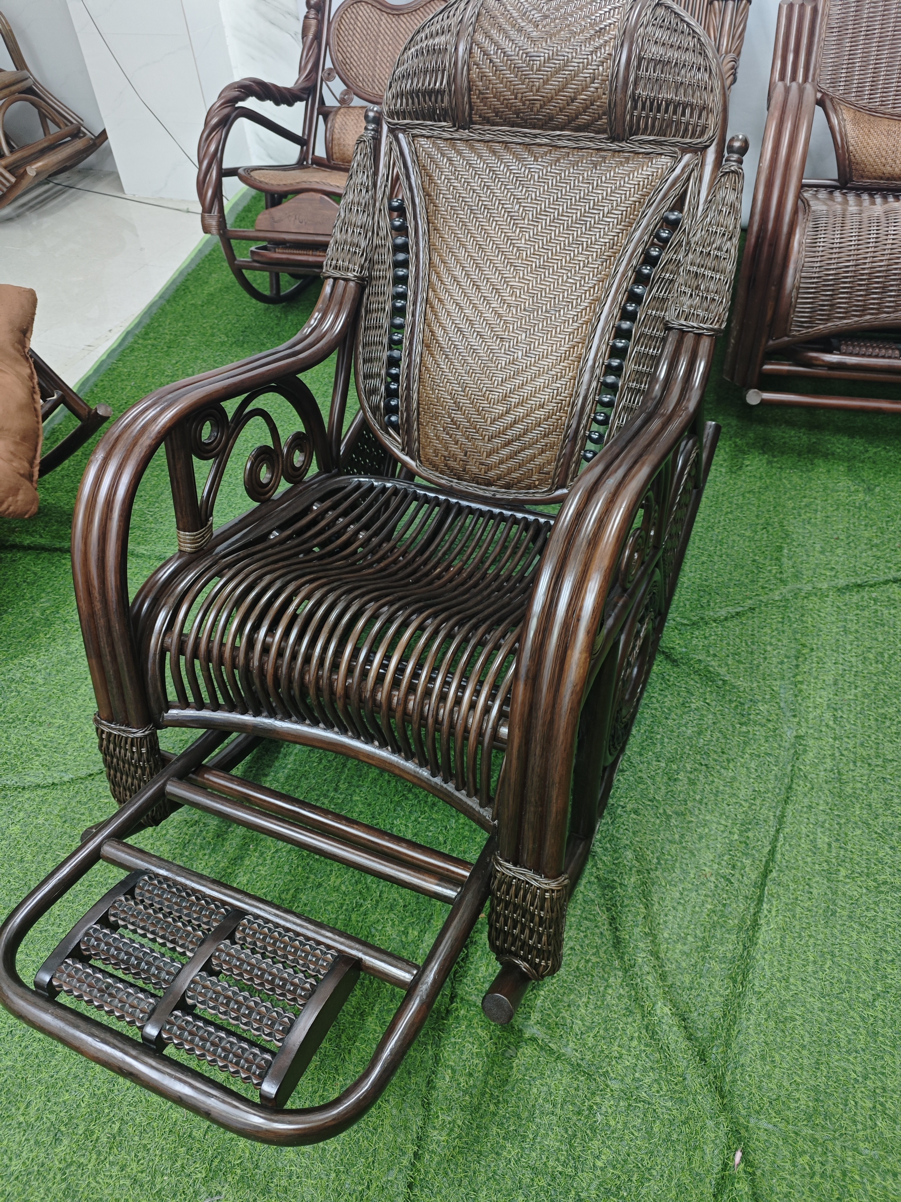 纯天然真藤摇椅大人摇摇躺椅老人藤编懒人阳台家用结实逍遥藤椅