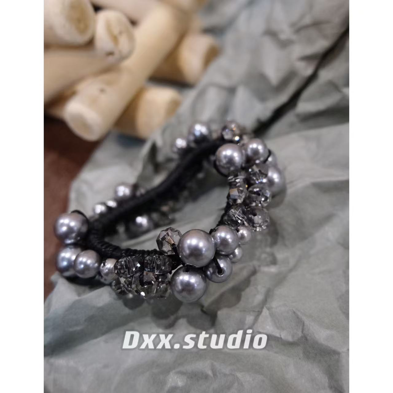 甜美百搭日韩发圈发绳设计师头饰重工发饰44902