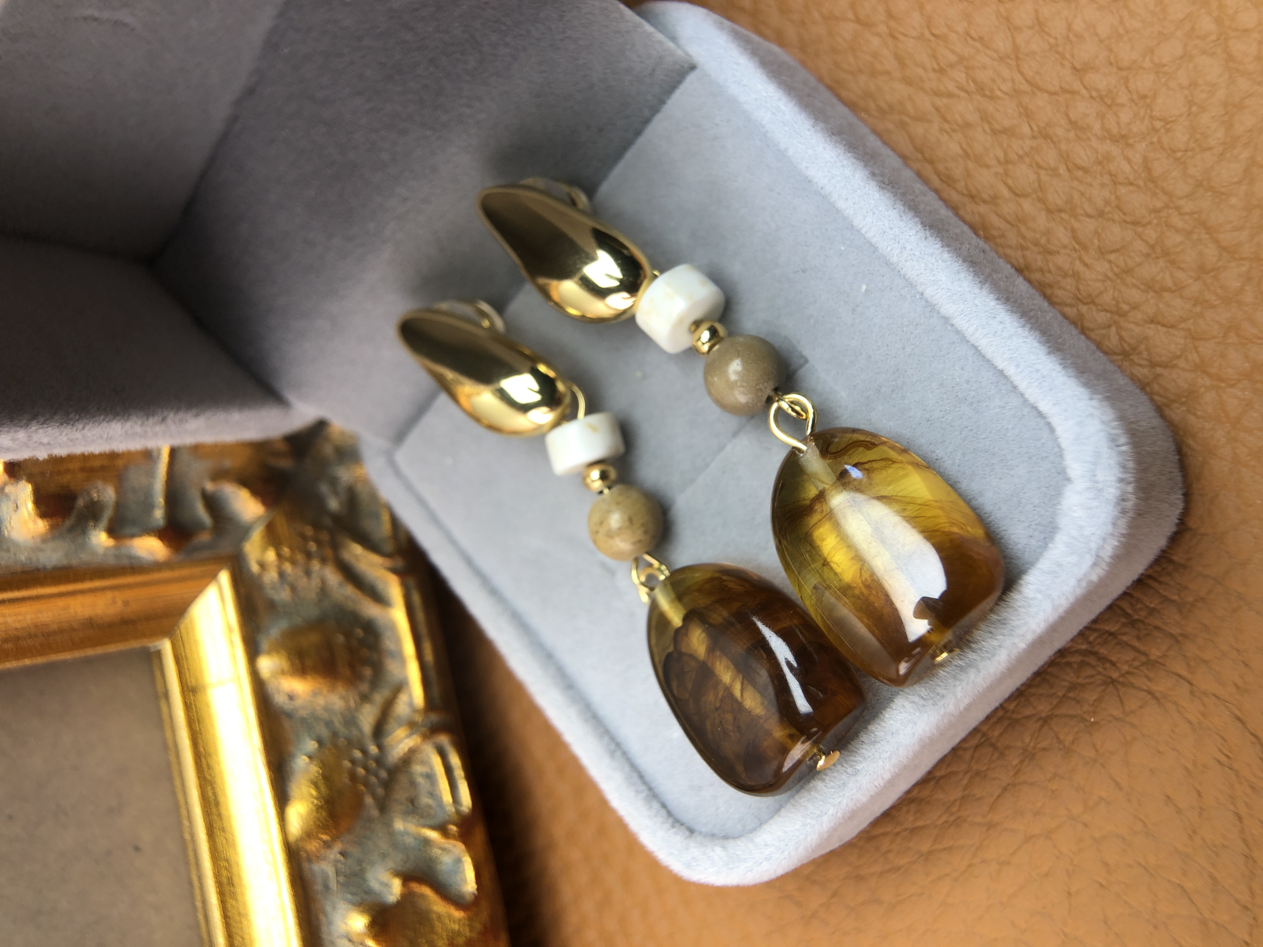 铜合金耳饰 A3733 金色佛罗伦萨