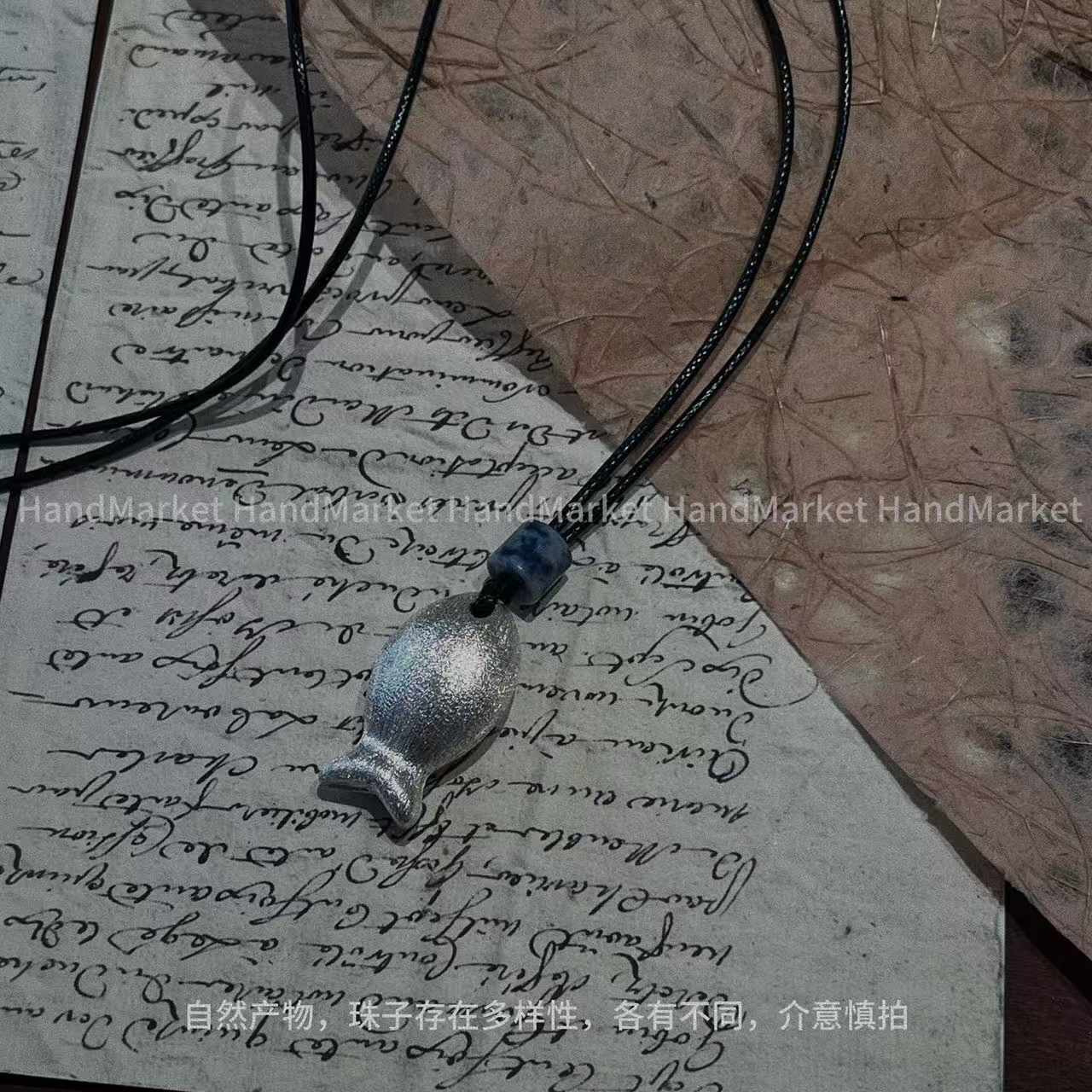 吊坠925银 JIUJIU【原创拉丝胖头鱼毛衣链】通勤简约项链装饰品1227