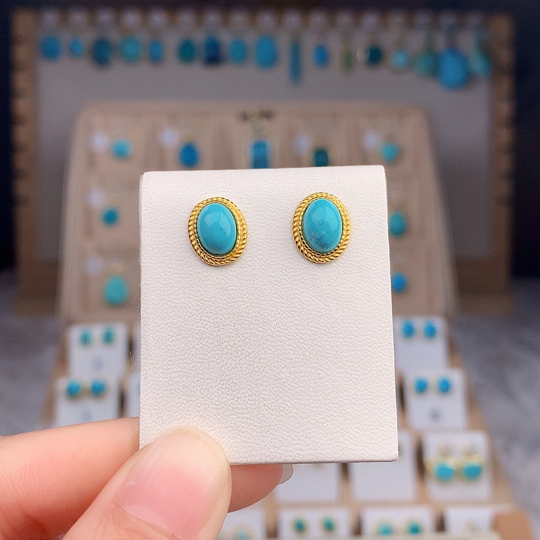 绿松石戒指银S925镶嵌