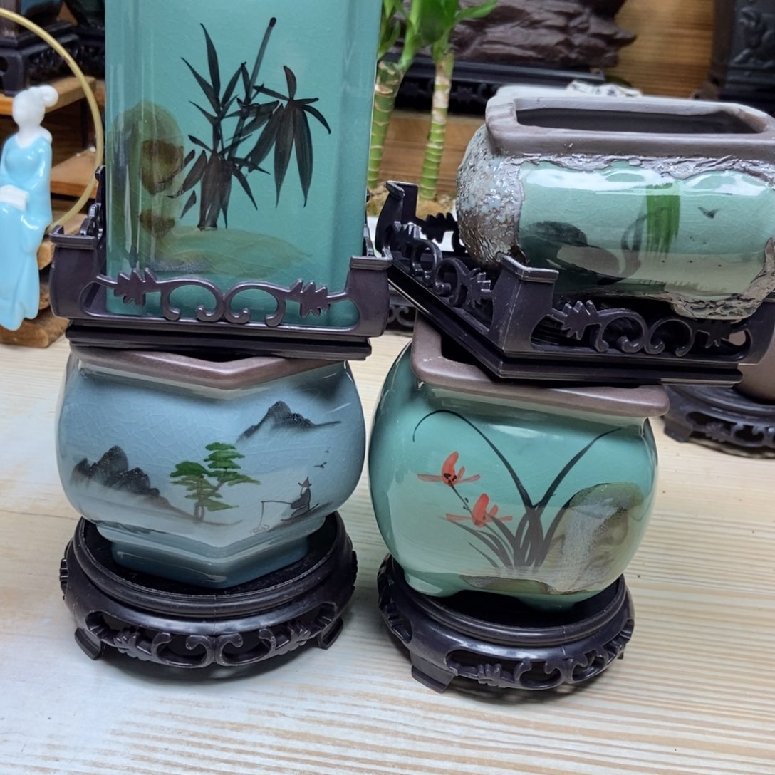 瓷片陶瓷花盆陶瓷艺术