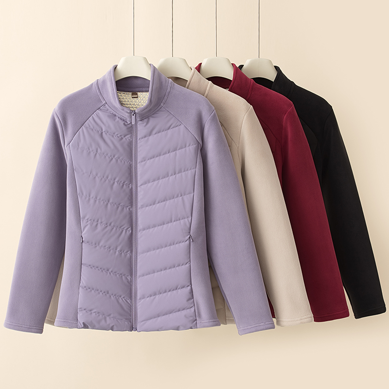 秋冬新款男女士排骨羽绒绒外套加绒加厚拼接立领保暖内胆外套上衣