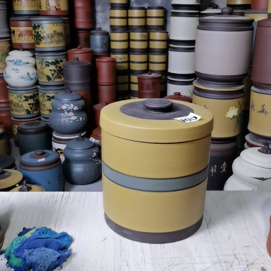 茶叶罐紫砂八饼装茶叶罐90