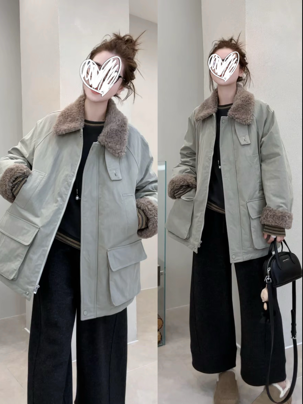 常规立领百搭合格品翻领冬季拼接宽松型保暖