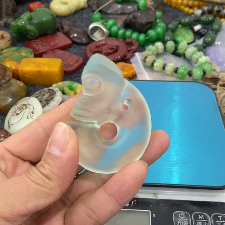 白玉菩提吊坠摆件