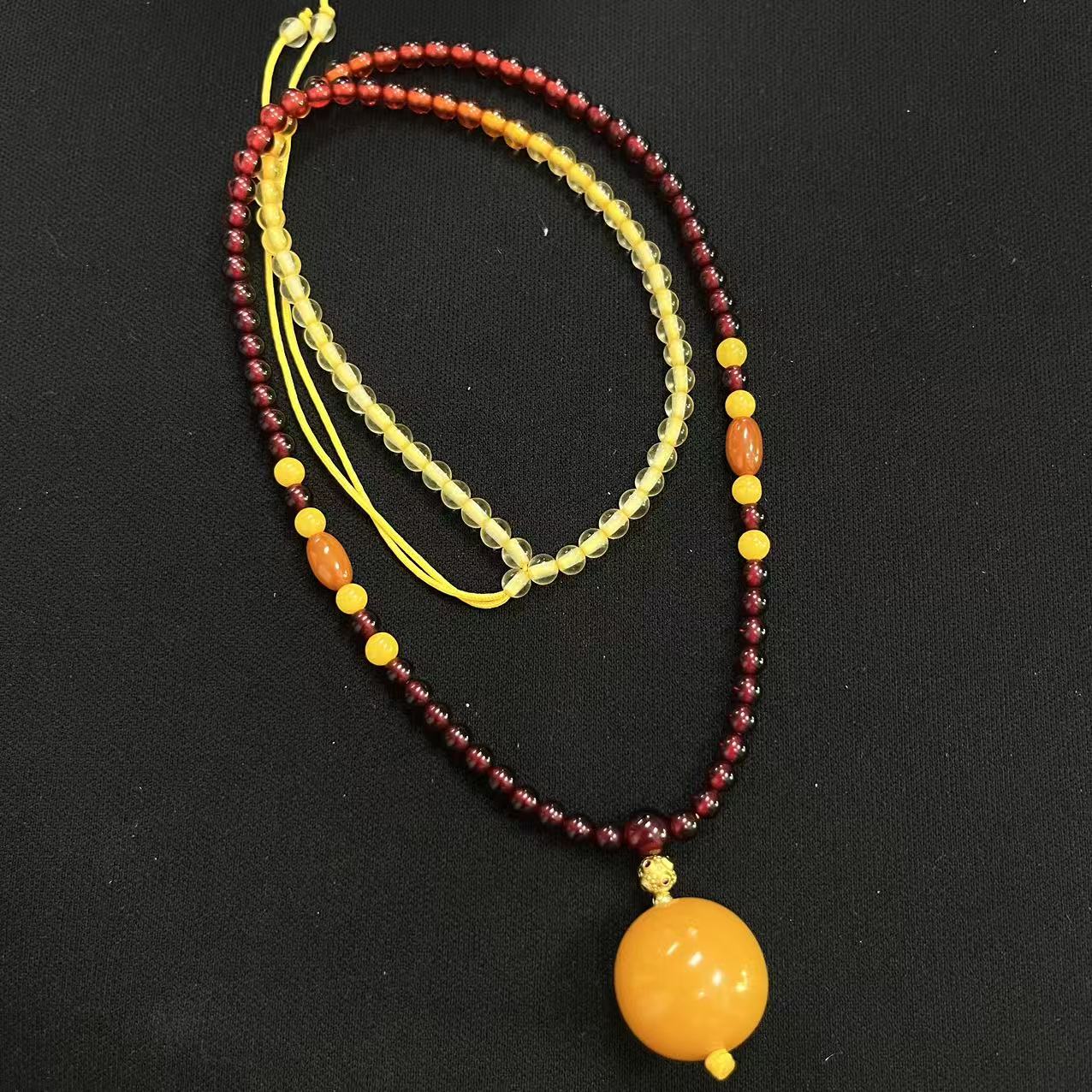 蜜蜡渐变毛衣链18m*（多样性发一件）