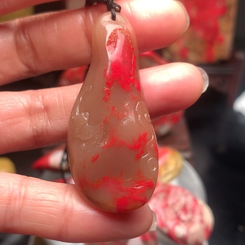 昌化石昌化鸡血石挂件