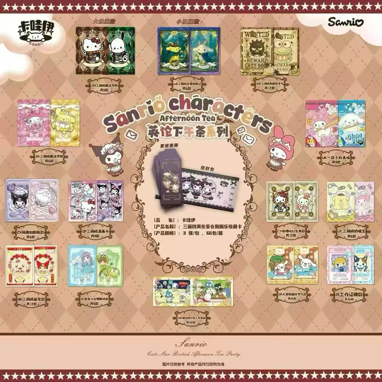 【玩法合集】卡哇伊三丽鸥英伦下午茶-拍立得撕撕乐（代拆）