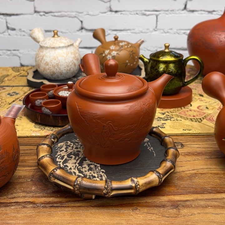 一***1常滑胜石白道合作茶壶