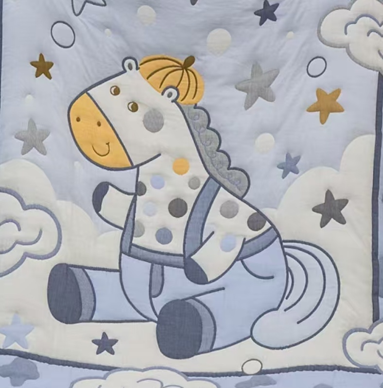 【星空小马】150*200cmA类柔软亲肤透气秋冬被加厚保暖棉纱泡芙被