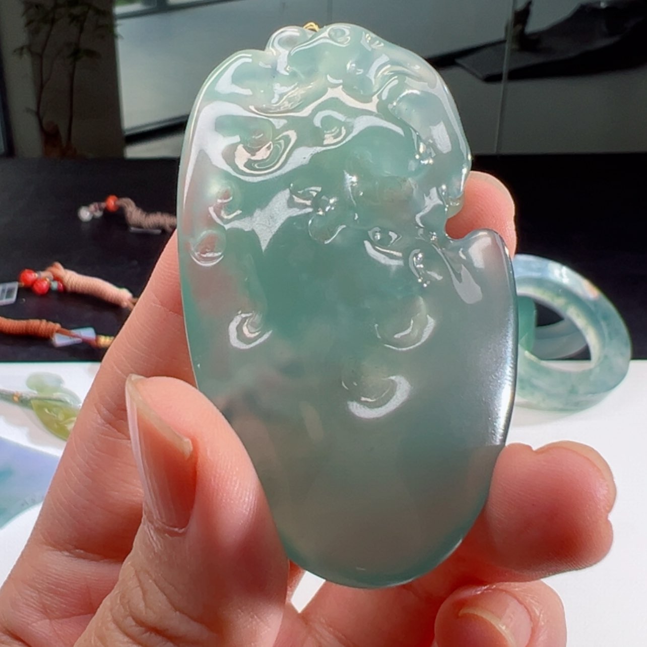 【闪购商品】翡翠颈饰未镶嵌万物 天空蓝