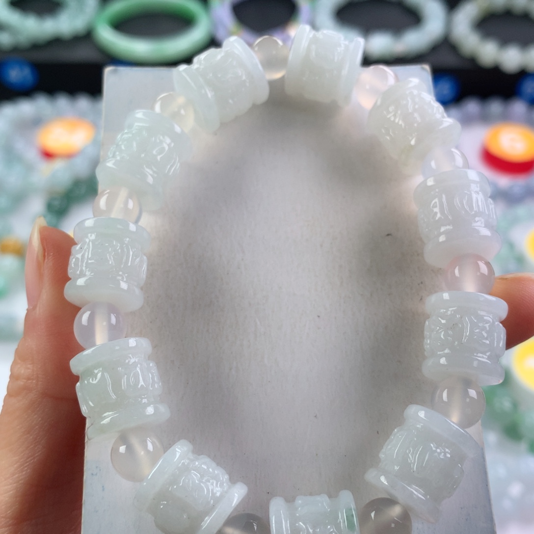 翡翠未镶嵌手链卡12-13