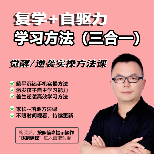 徐老师指导（四合一）厌学躺平复学+自驱力+学习方法+天才培养系统