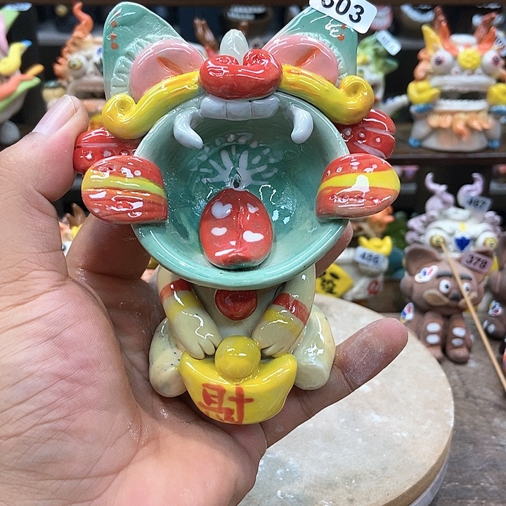 摆件直播间手工抽象陶瓷摆件303