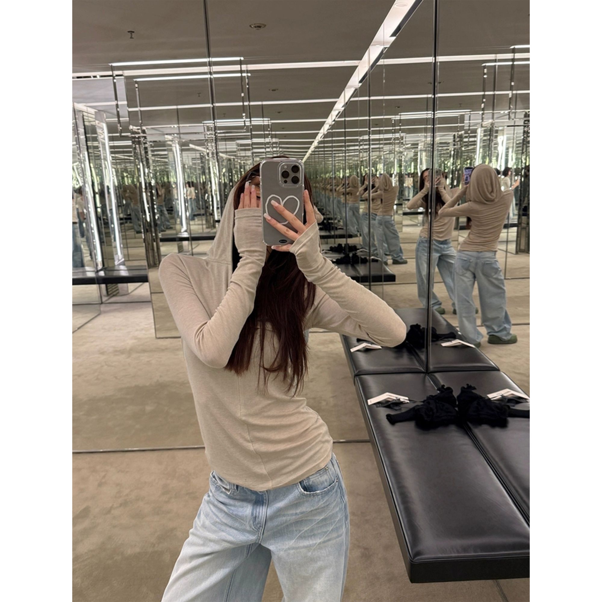 慵懒天菜连帽休闲针织开衫女C 9075#
