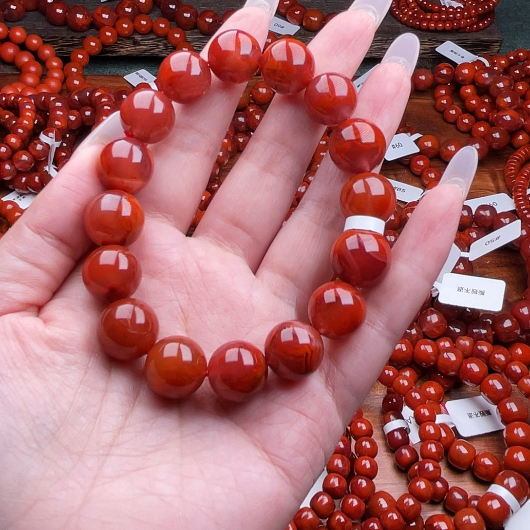 南红玛瑙未镶嵌瓦西手串13mm