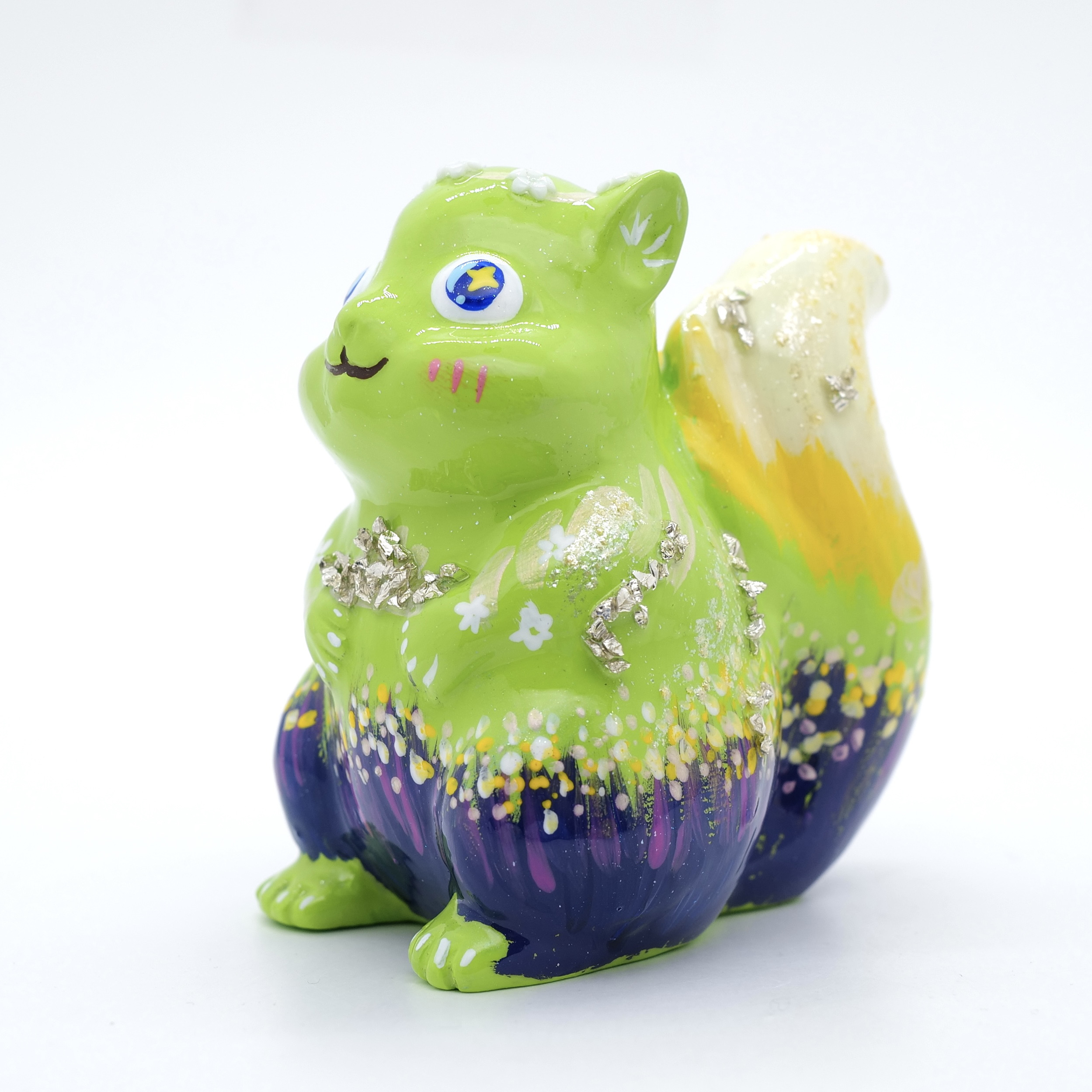 王甜心摆件《松鼠》艺术石膏作品，手工绘制，仅一件