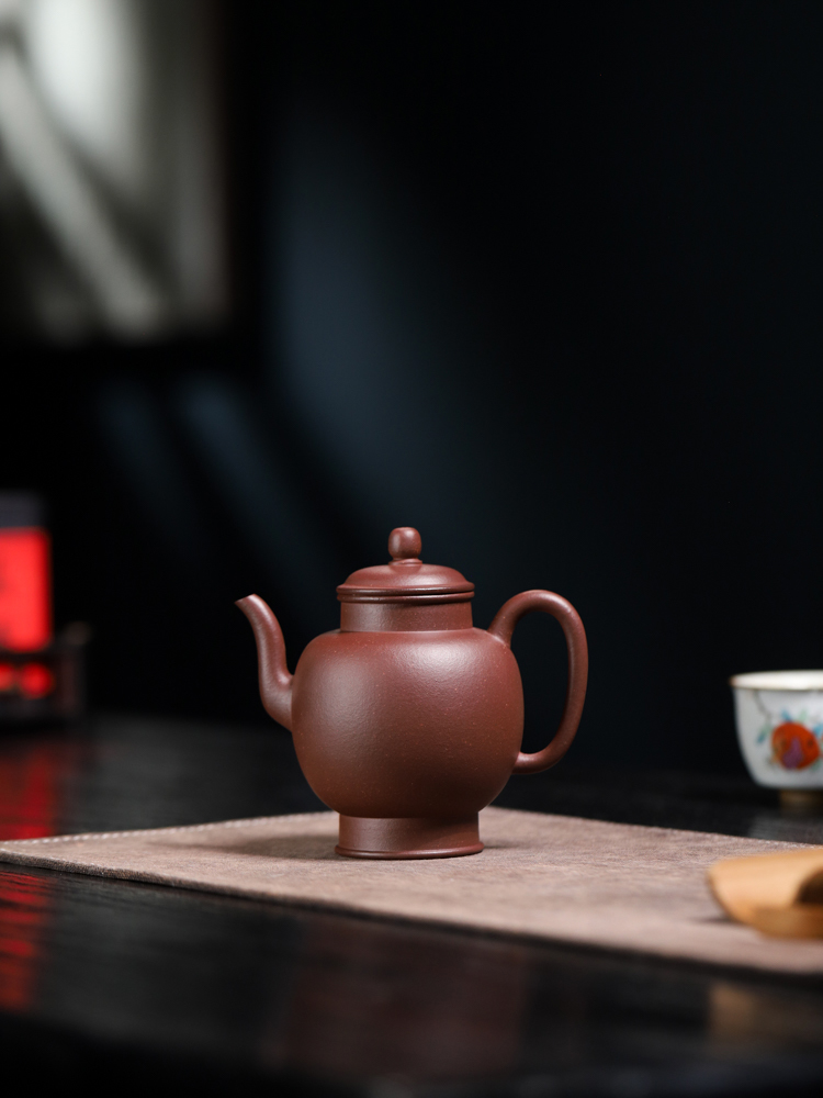 全手工高宫灯原矿无添加花块紫泥