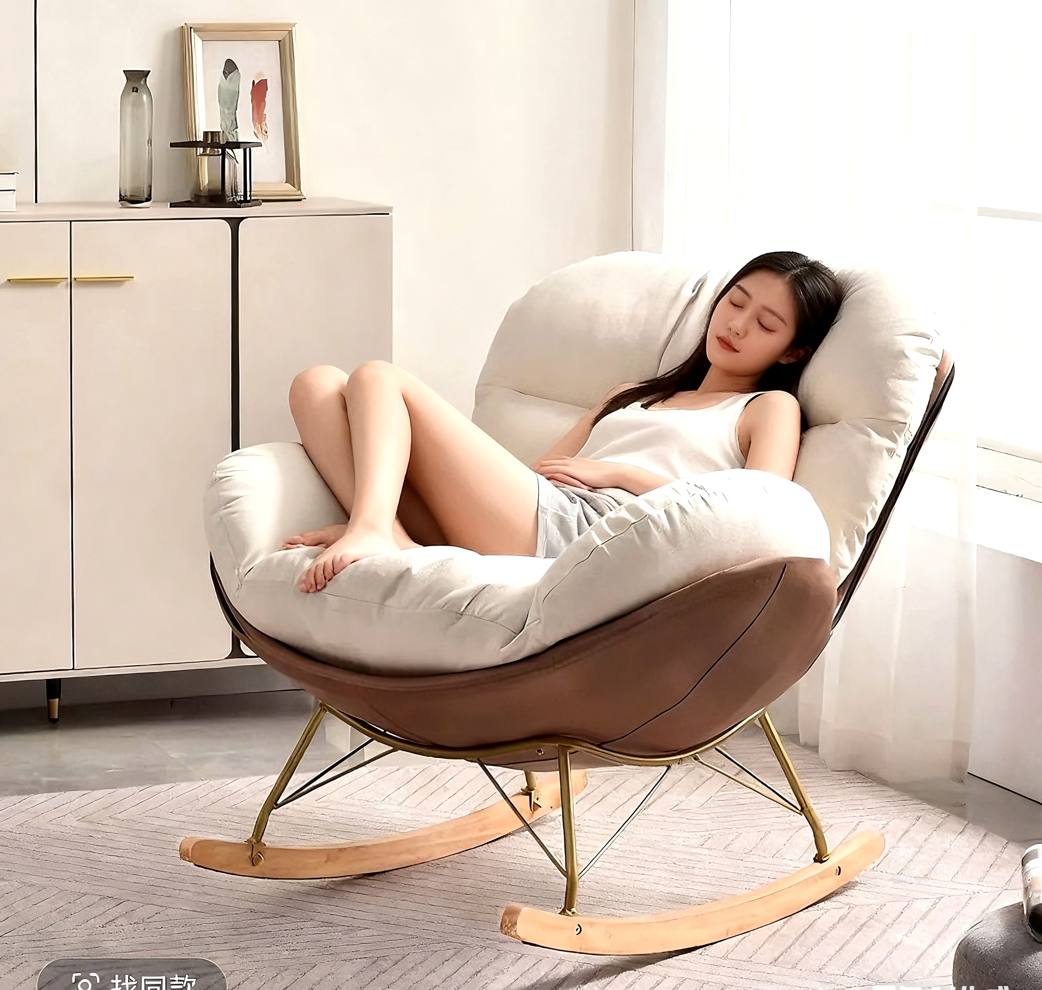 蝴蝶摇摇椅升级超软午睡躺椅阳台休闲单懒人沙发椅摇摇躺椅HL
