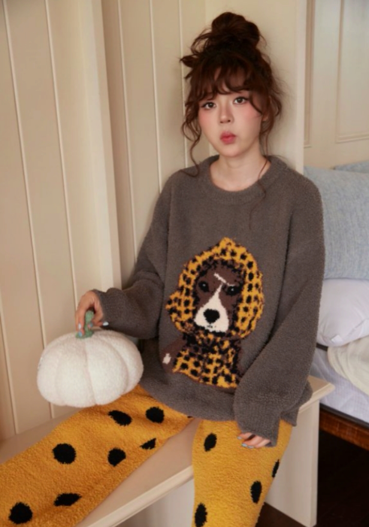 糖糖专属【805-807】半边绒睡衣女士冬季家居服套装卡通大码