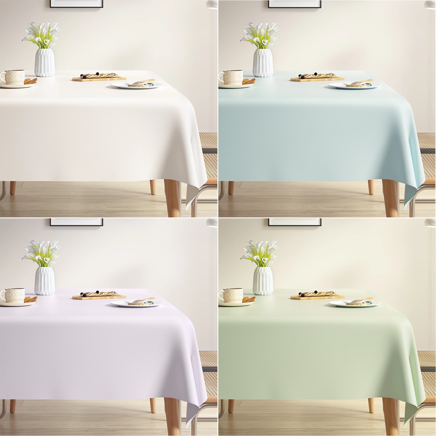 奶油小羊皮桌布纯色免洗防油防水氛围感高级茶几餐桌布防烫长方形