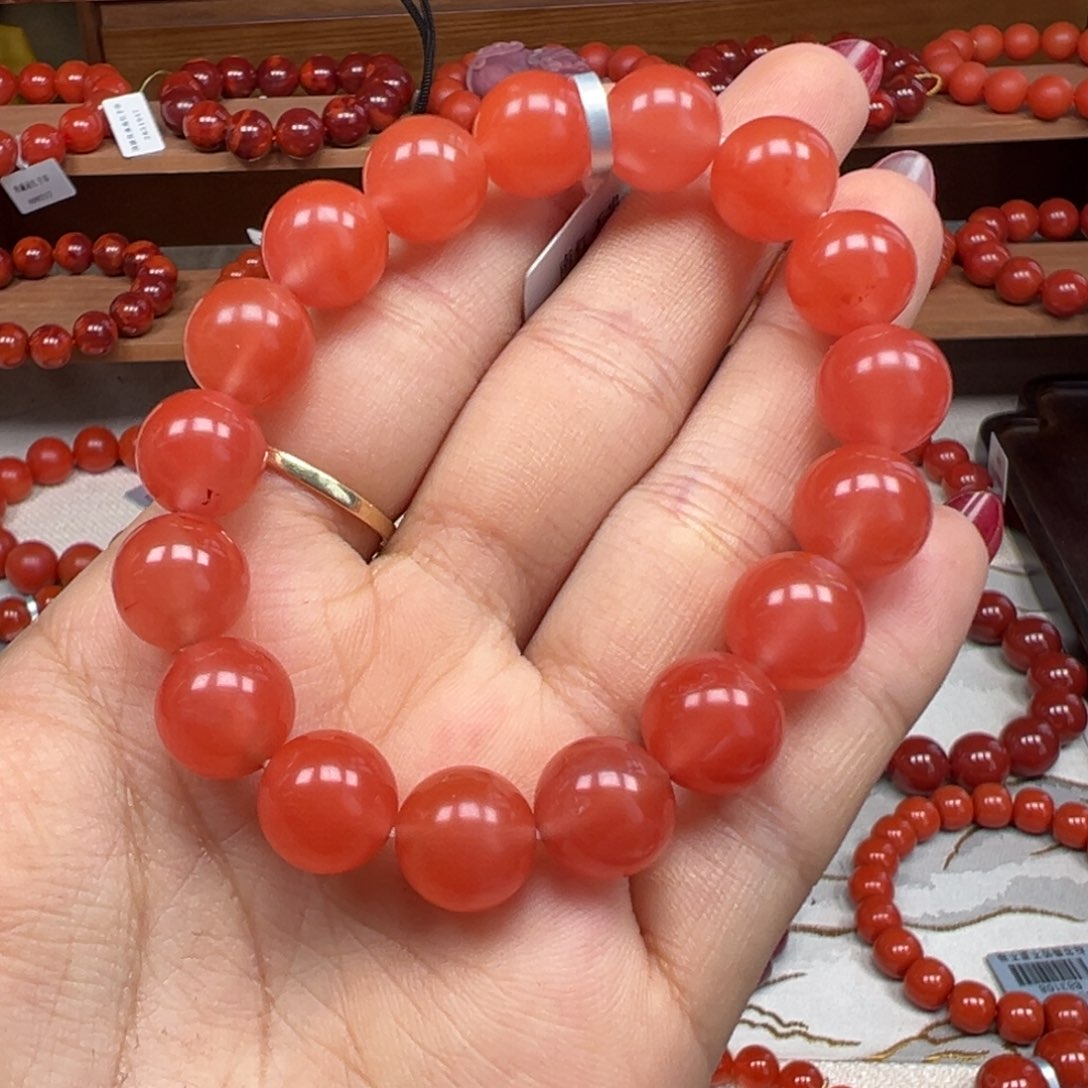 未镶嵌手串南红玛瑙保山杨柳乡樱桃红卡10mm+