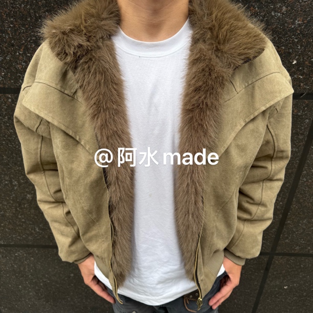 “鬃狼座山雕”碧波纹洗水珠帆布加厚棉服外套