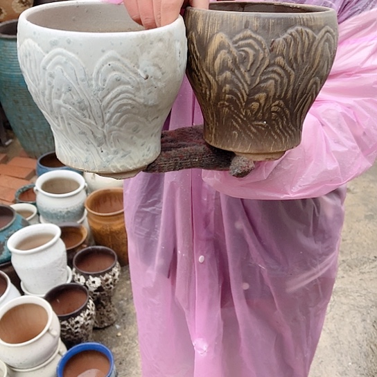 紫砂花盆高度15口径16