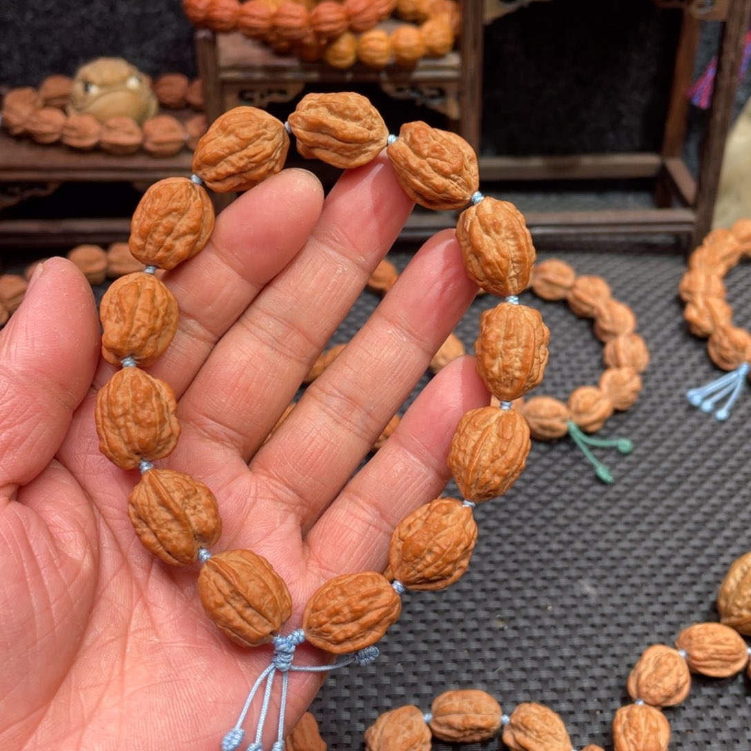 文玩核桃手串 原生态 嵩山老树异型 蛤蟆头