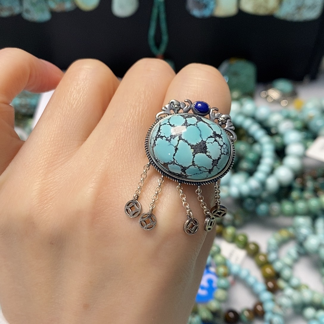 绿松石银S925镶嵌珠宝奇石