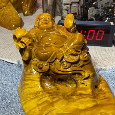 飞***哥金丝楠弥勒佛摆件