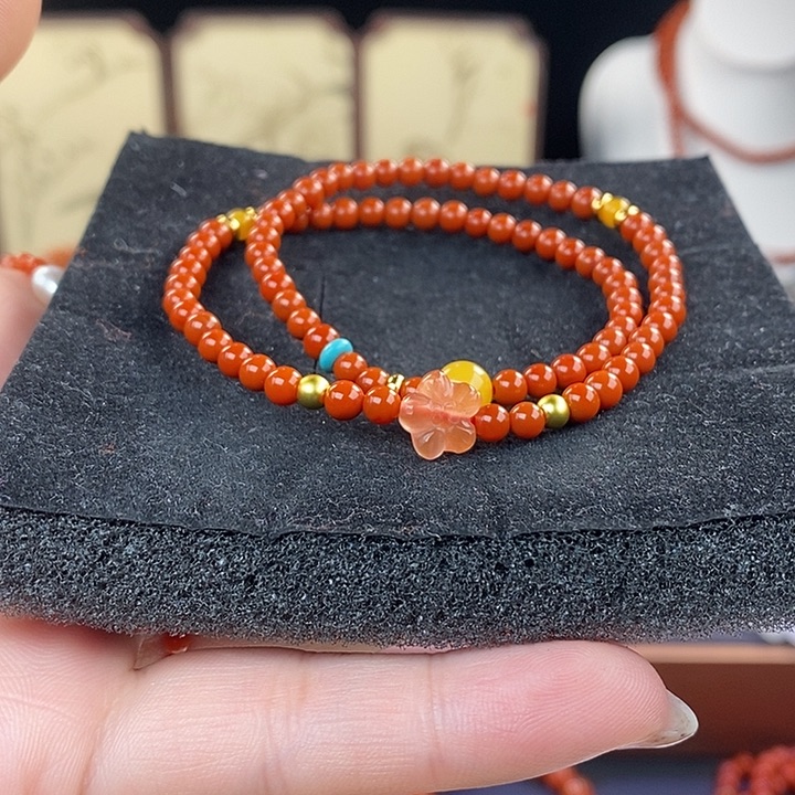 南红玛瑙合金手链