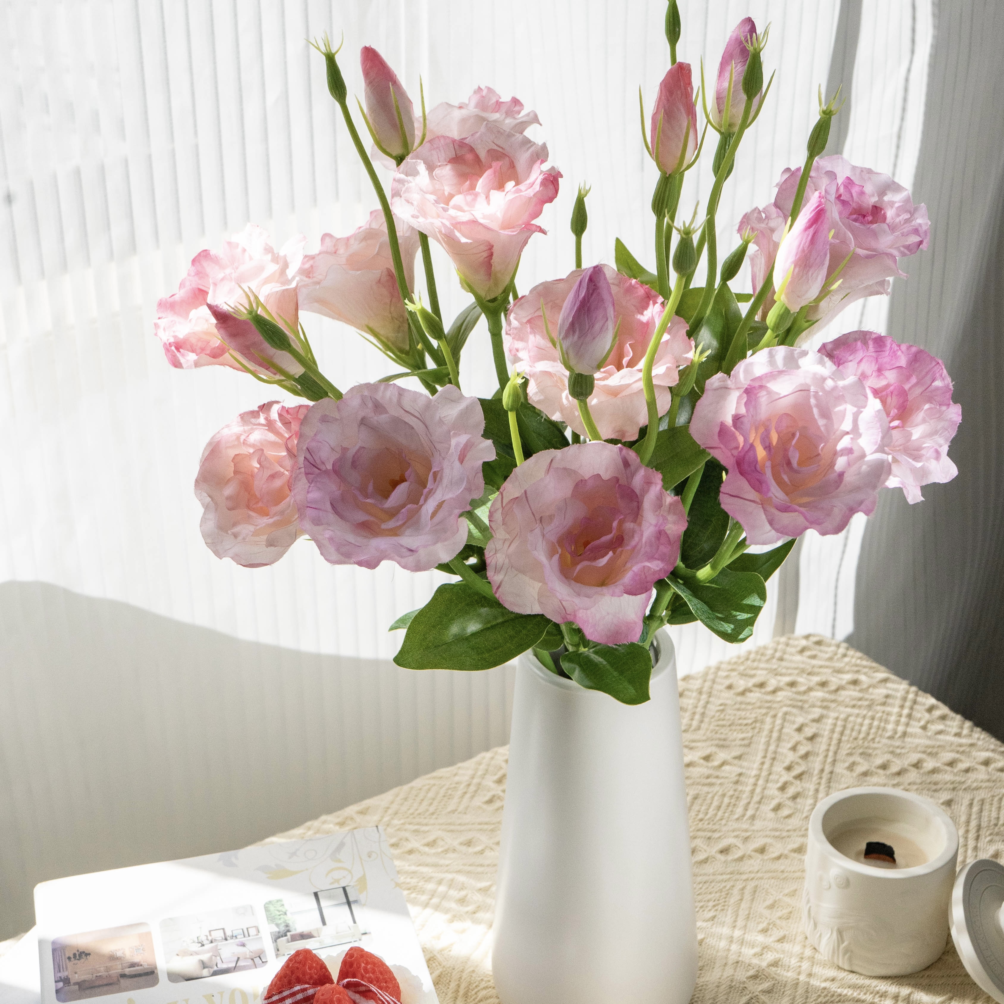 玲珑桔梗仿真花高端花艺摆件轻奢高级感客厅装饰插花假花摆设绢花