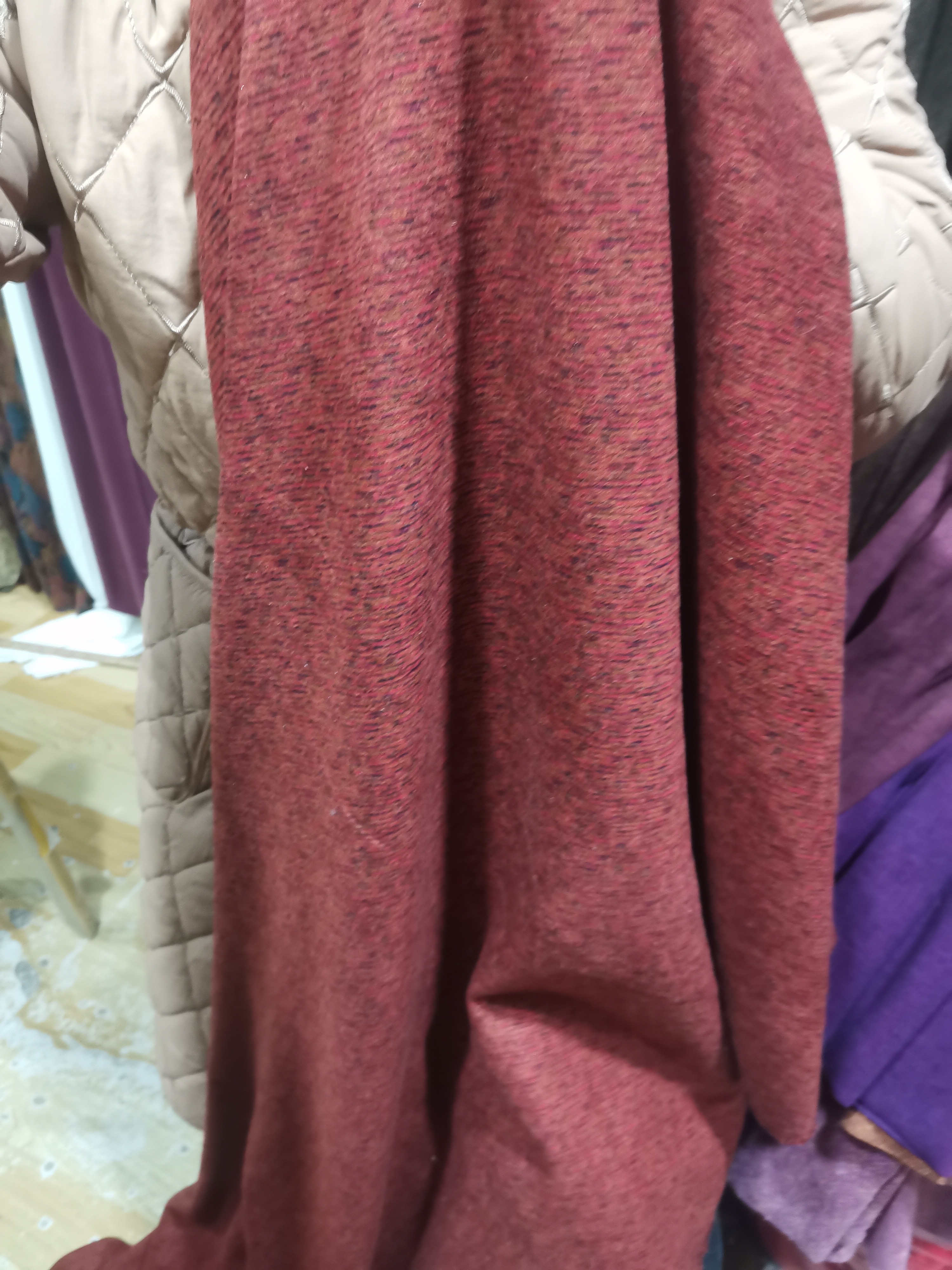 蚕丝奥绒桔色1.2米服装面料