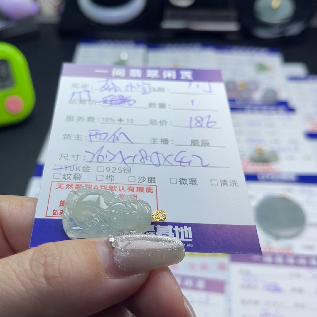 翡翠颈饰18K金镶嵌蔡*宝
