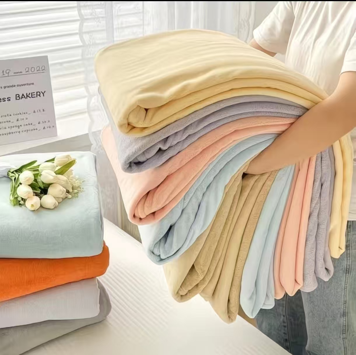 外贸尾货午休毛毯颜色不挑主播介绍下单柔软亲肤