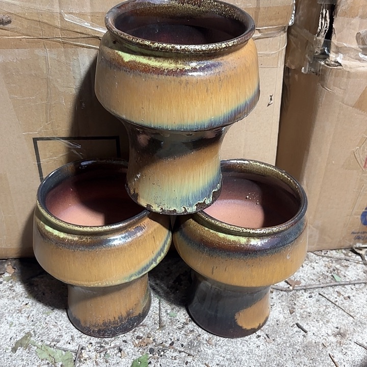紫砂茶碗三个精品口径13高18