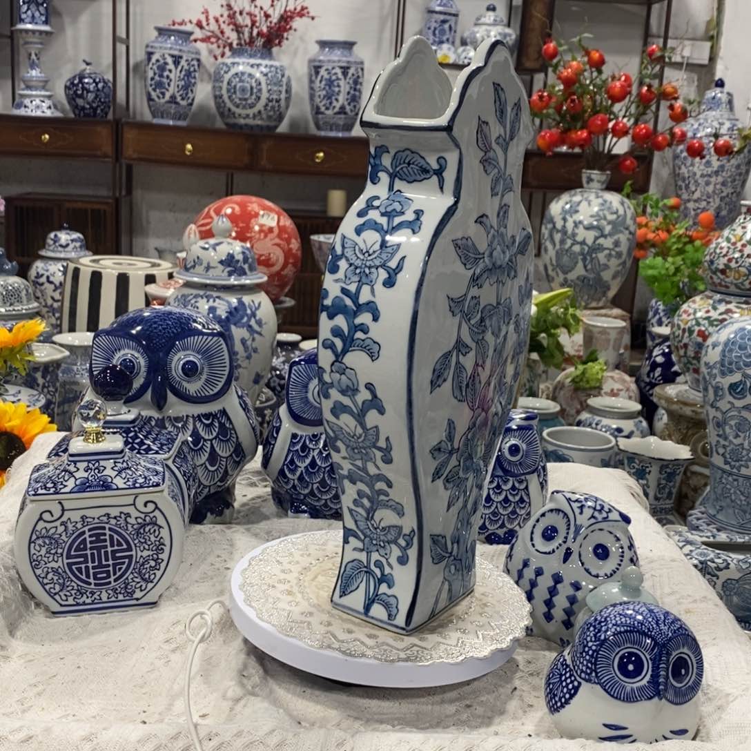 【闪购商品】摆件扁瓶AB面花瓶……